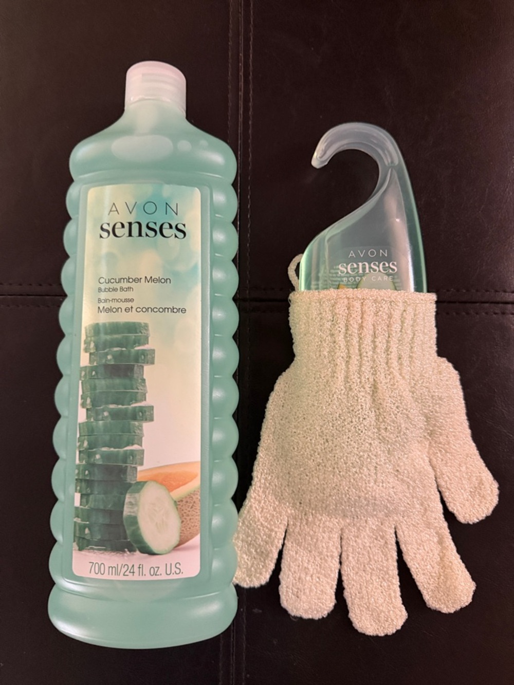 Avon Senses Cucumber Melon Bath Set - Light Green & Cream